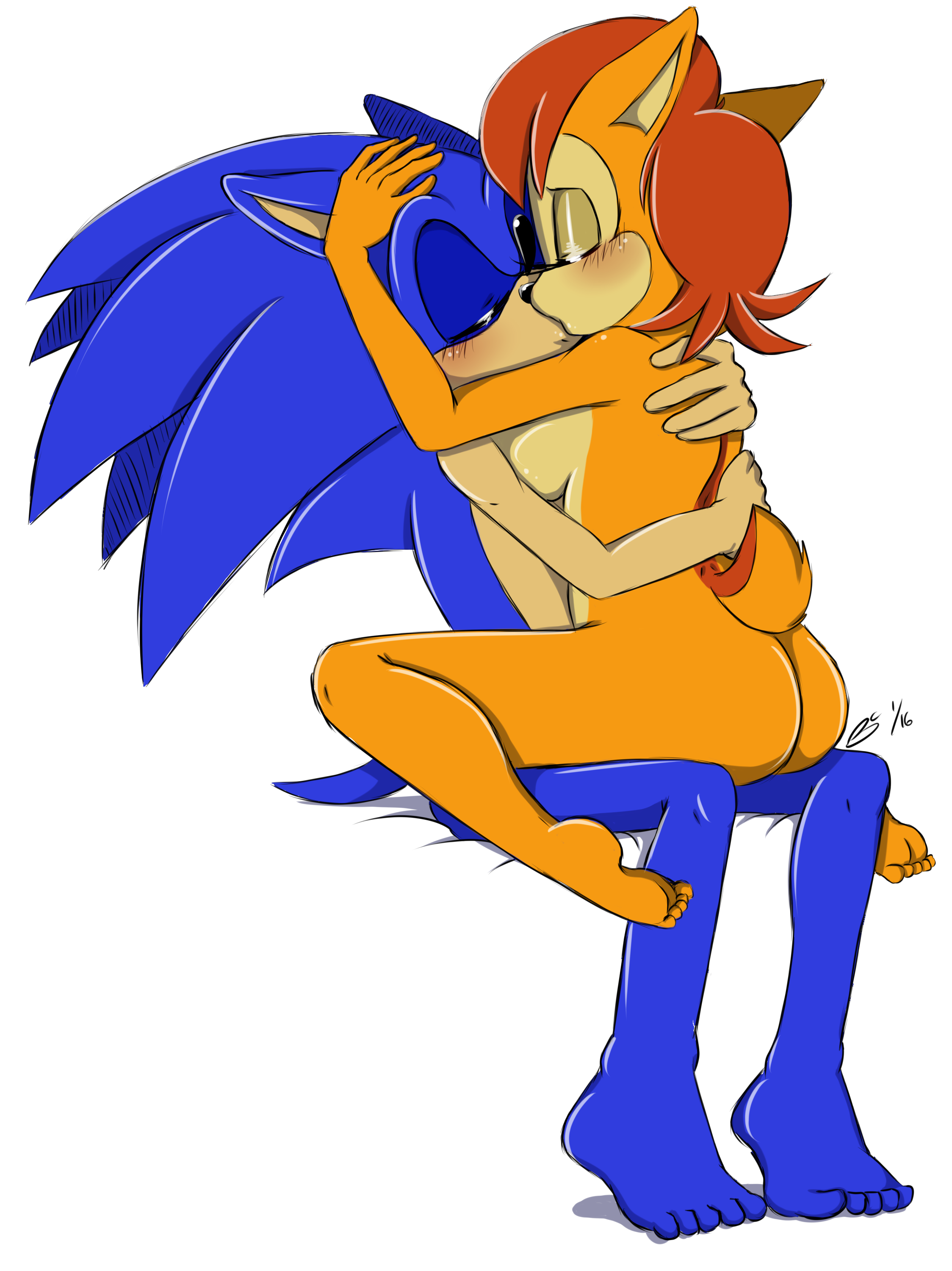 Rule 34 Anthro Ass Bluechika Blush Breasts Chipmunk Closed Eyes Duo Female Fur Hair Hedgehog 