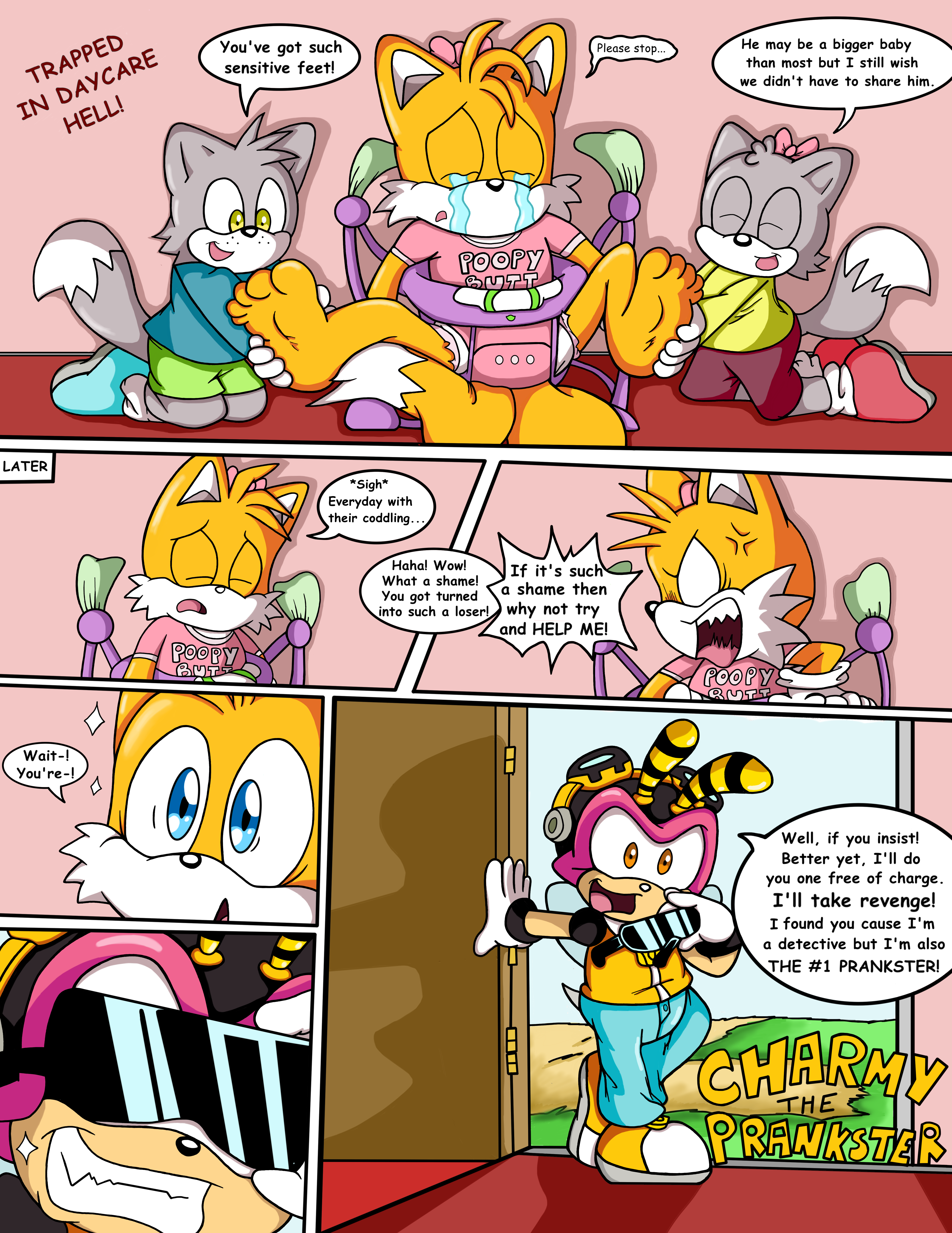 Two babies one fox комикс читать. Amy Rose in diapers комикс. Эми Роуз diaper. Крим и Чарми. Sonic Tails in diaper Comics.
