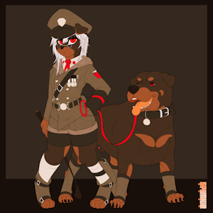 Military boi and big dog?!? by Spunkie