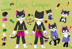 Gene Catspurr ref sheet by GeneKittyBoi