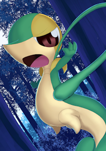 Snivy fighting in the forest. by Cidea