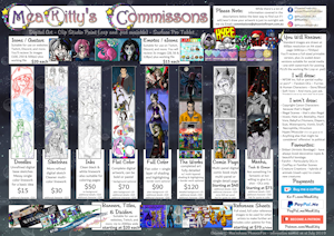 Commissions Sheet (July 2019) by MeaKitty