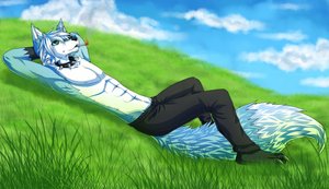 smoking and relaxing by ChaoticIceWolf
