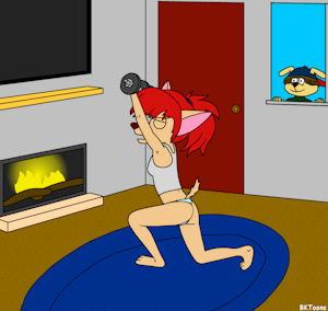 Cherry Working Out by BKToons