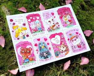 Selling: Animal Crossing Valentines Day Cards by Wishpuff