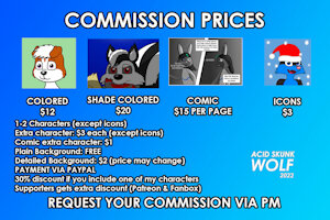 Commission prices 2022 by AcidSkunkWolf