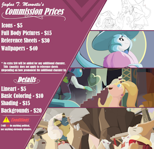 Commission Price Sheet by JaylusTMeowstic