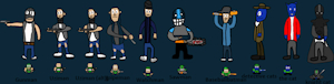 Gang wars: Yutes Artwork and ingame sprites by TheCemmie