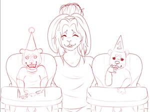 WIP Twins First Birthday by UncleSpaghettiPaws