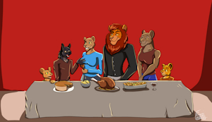 Thanksgiving Lion Family Commission by Fenris215