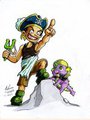 My Little One Piece - Kid Usopp and Baby Spike by IrieMangaStudios74