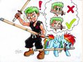 My Little One Piece - Kid Zoro and Filly Rainbow Dash    by IrieMangaStudios74