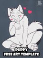 Puppy Lick (Free Art Template) by YuniWusky