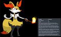 Character Bio - Fiona the Braixen by flamethedragon