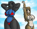 Beach Babes::. Liena and Amber by lunis456