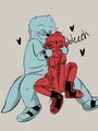 Blue and Red_:P  by Jellybeanprincess