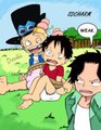 Luffy and Sabo vs. Ace: Losers-Wear-Diapers Brawl by SDCharm