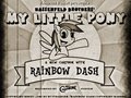 Black and white rainbow horse cartoon title by buttbadger