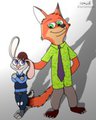 Nick and Judy - Fox and Rabbit by Karlamon