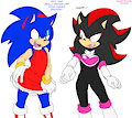 Sonic And Shadow - Lovely Crossdressing Hedgehogs by Habbodude