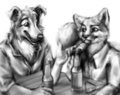 A fox and a hound walk into a bar... by Anakuro