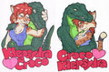 Coupled Up: Klepsydra <3 Croco [Commission Badges] by Aloisyous