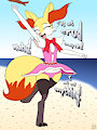 Princess of the Beach: Braixen by fibs