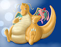 Dragonite Giving the Ol' Nudge n' Pudge by Mewscaper