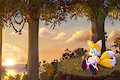 Tails sunset by NightAngelTDC