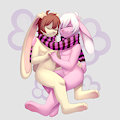 bunny snuggles by snowflakeyukimura