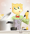 Cooking cat ♥ by kiyochii