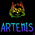 Rainbow Neon Doodle - Artemis by BlueberryBaby