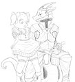 A knight and a young squire by Frostedscales