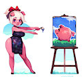 Emelie's Piggu Painting by CyanCapsule