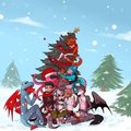 Group Christmas Comish by bed0tter