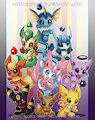 chao pokemon: eevee's family by FeneksiA