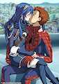 Commission Loverlasyspunk - Spiderman x Lucina kiss by TheDarkMangakaStudio