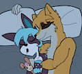 Waff and Pooka snuggs by marredpink