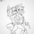 Yuri & Dagmar Dirty Pair COMMISSION by alhedgehog