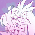 Silvamy: Awkward hug by VenusTheMagicalGirl