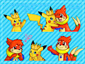 [Commission] Pikachu and Buizel Telegram Stickers by Veemonsito