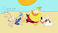Rocko and heffer on the beach by Duckperson4life