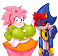 Amy Rose & Metal Sonic by MatoSpectoru