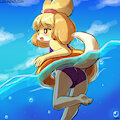 AC Throwback: Isabelle Loves Swimming by lumineko