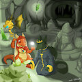 Valuto and Cinderella in the Crystal Caves by TheStrider
