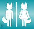 Furry Restroom Signs by TheCunningHuskyWetArts