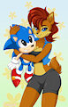 Sally Acorn and Sonic plushie by FeneksiA