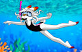 Amber swimming underwater by krezz