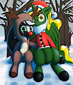 Commission: Christmastime pals by TwoEn