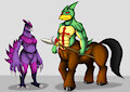 Nahum the Centaur and Phoenix the EvilBeak by Daneasaur
